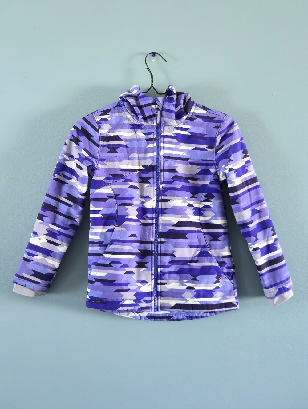 Girls Hooded Purple Softshell Jacket 7/8